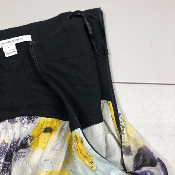 DVF Diane Von Furstenburg asti silver  dot maxi dress medium - Picture 8 of 10